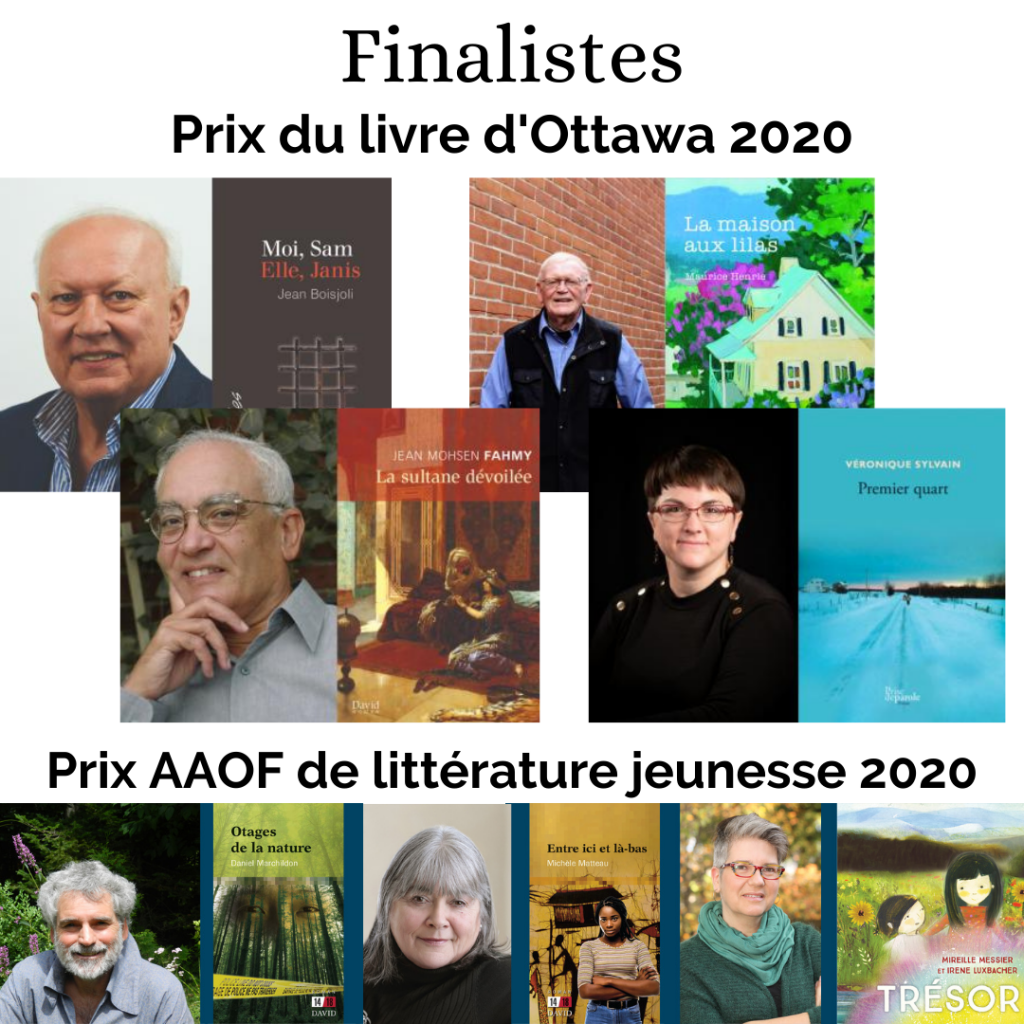 Cérémonie virtuelle pour le Prix du livre d’Ottawa et le Prix AAOF 2020