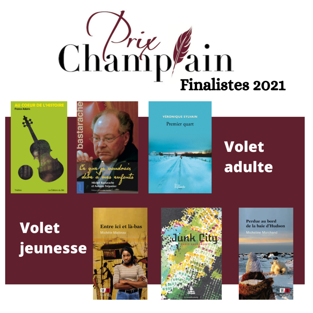 Assistez en direct au dévoilement des titres lauréats du Prix Champlain 2021!