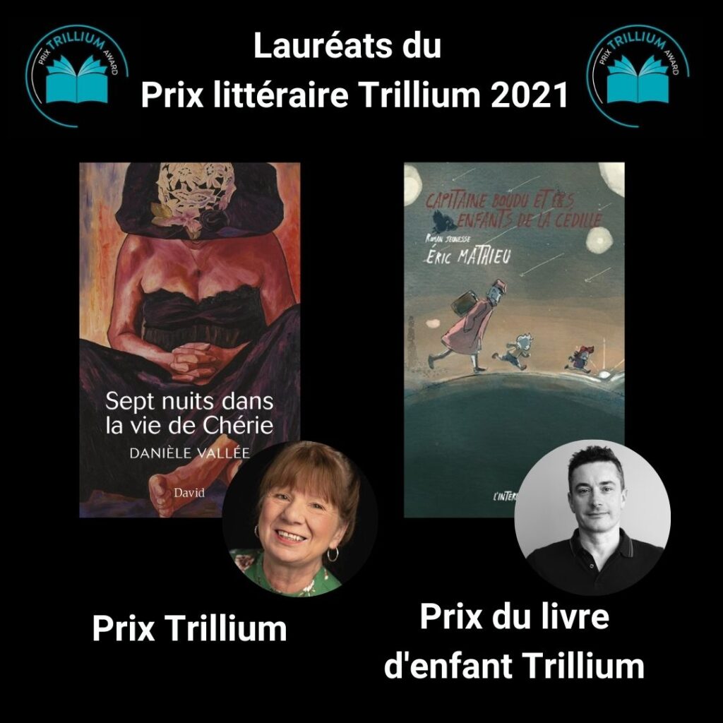 Prix Trillium 2021: Danièle Vallée et Éric Mathieu récompensés!